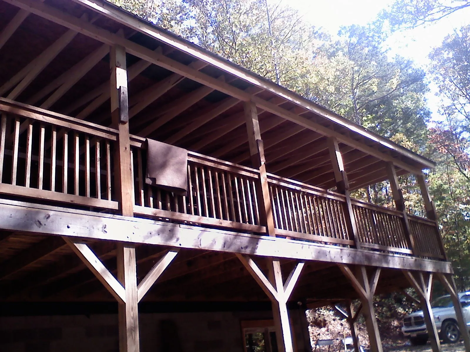 Timber framing under a new elevated porch and deck — Roof Leak Repair in Monett by Roofing Brothers